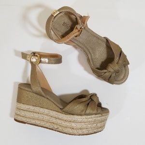 Michael Kors gold wedge sandal size 5-